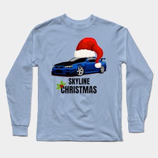 Skyline Christmas { Skyline GTR R34 } Long Sleeve T-Shirt